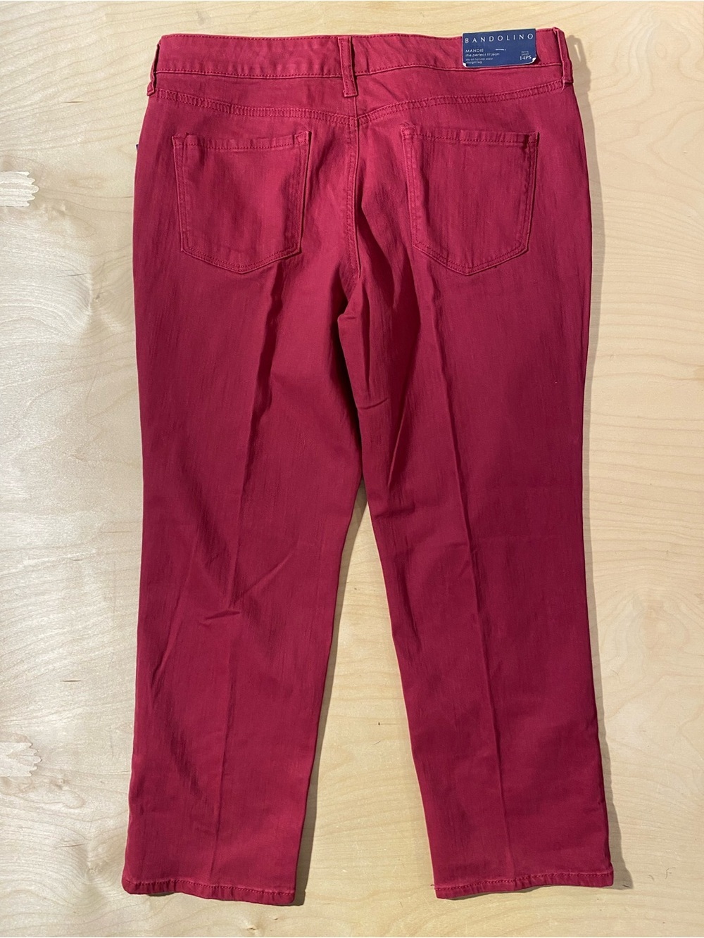 Bandolino Raspberry Red Straight Leg Jeans 14PS (RZ) - Picture 6 of 8